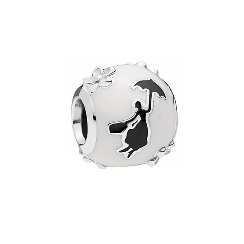 Sparking Diamond Heart Charm Beads Silver Bracelet Necklace DIY Jewelry Gift for Women