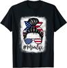 Merican Flag Mom Life Bleached Mother's 4th Of July Funny T-Shirt Classic T-shirt