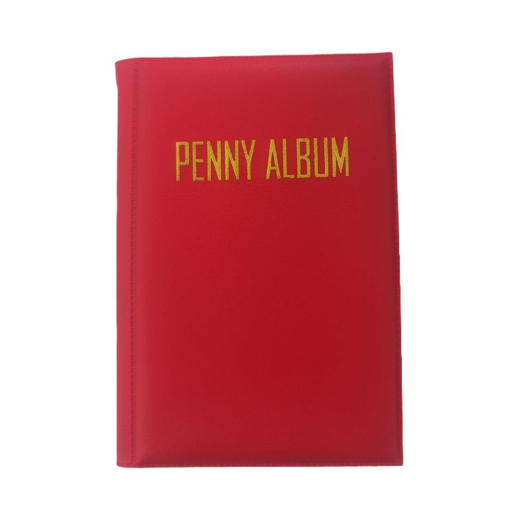 Portable Anti-lost Penny Collection Album Leather 108 Coins Flat Penny Holder Compact Multi-Use Coin Storage Organizer Display