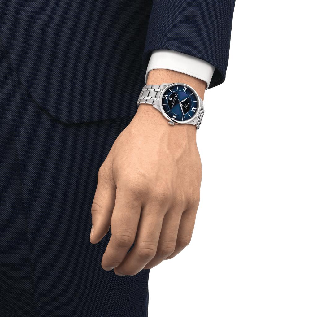Tissot Мужские модные часы из нержавеющей стали с синим циферблатом T139.407.11.048.00
