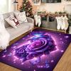 Purple Rose Butterfly Rug Enchanting Floral Fantasy for Romantic Rooms  Dreamy Area Rugs Anti slip carpet can be machine washed