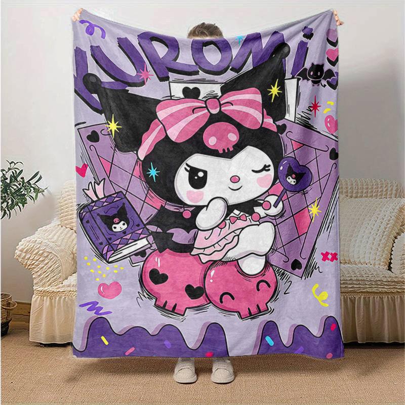 1pc Kuromi's Sweet Halloween Adventure Blanket, Seasonal Home Decorative Throw for Room, Cute Gift Idea, Living Room, Travel, Camping, Car Blankets, B