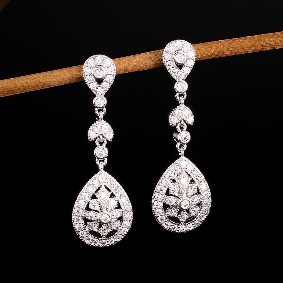 ZAKOL Luxury Elegant Copper Micro-set Zircon Women's Dangle Earrings Exquisite Charming Bridal Wedding Party Jewelry Gift Female