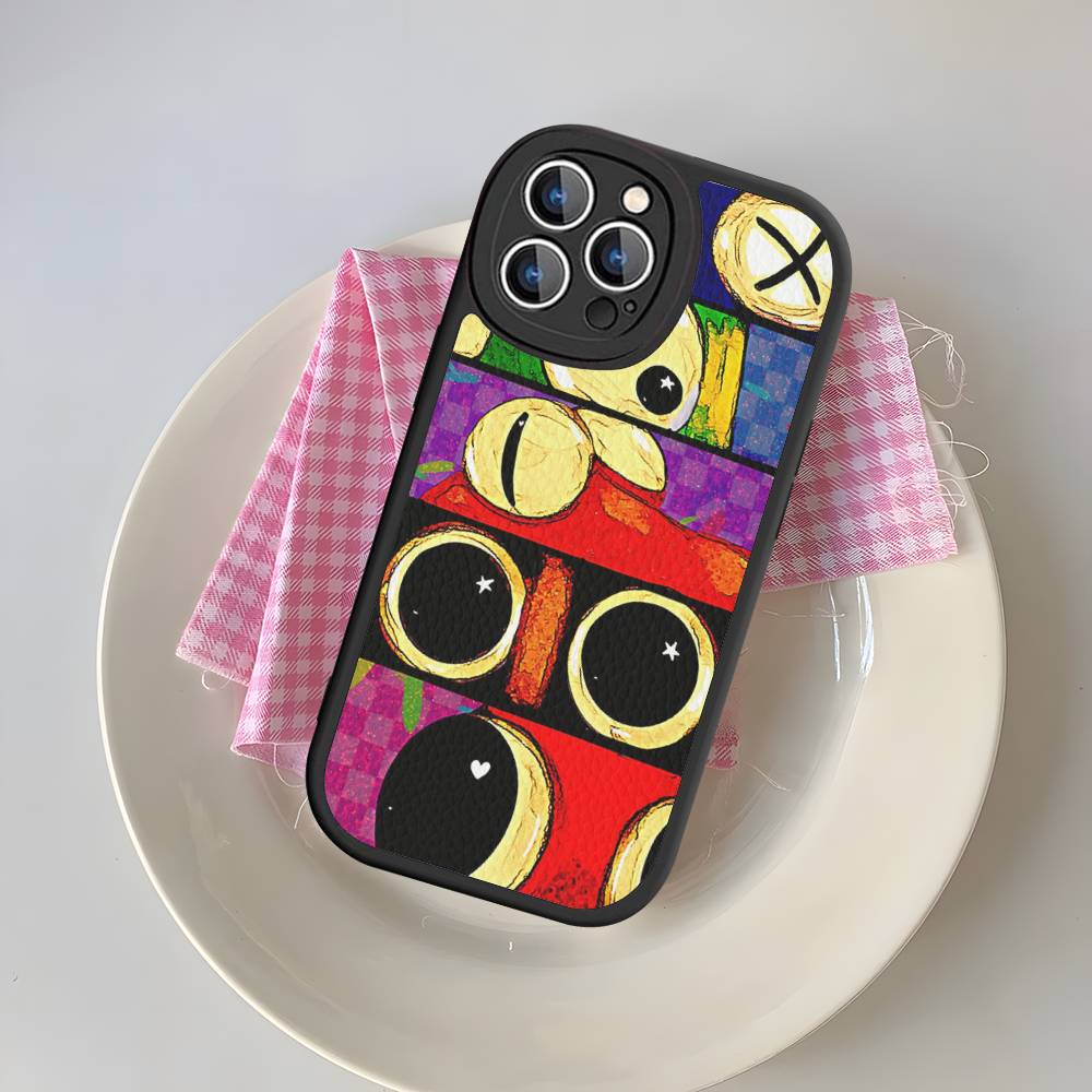 Мультяшный R-Rainbow Friends Для IPhone 16 15 14 13 12 11 Pro Max Plus Кожаный Чехол для Телефона