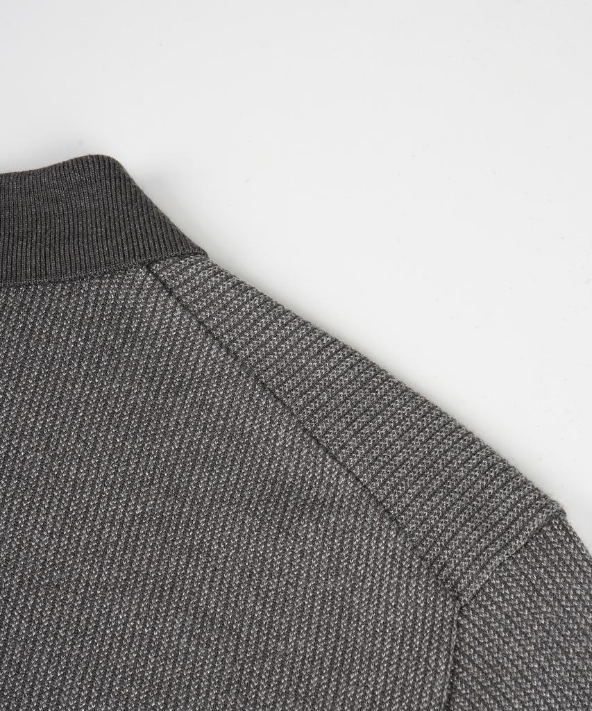 BIRBANTE Soft Washable Two-Tone Collared Knit - Gray