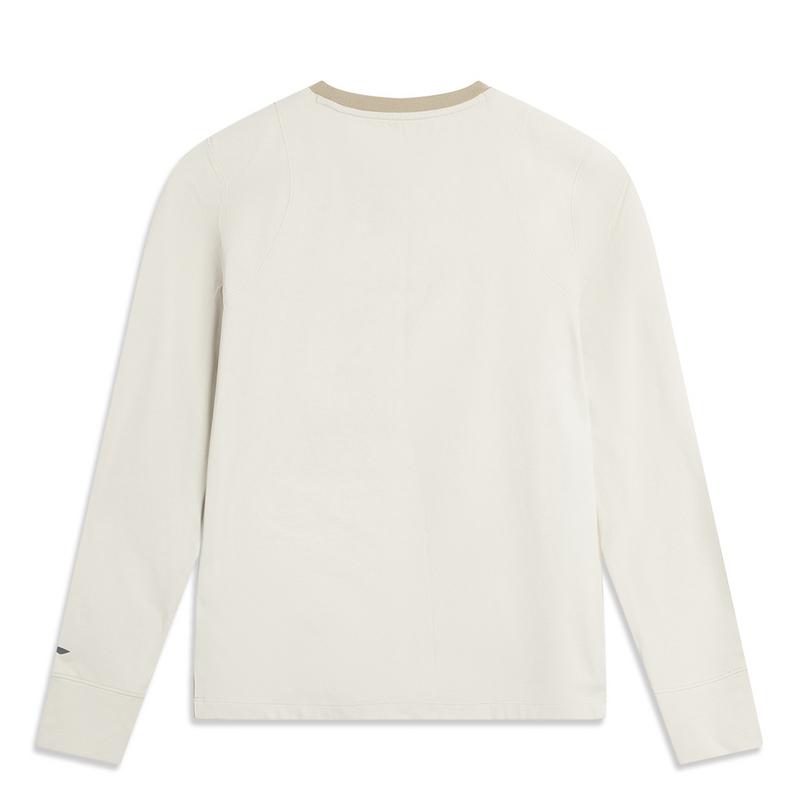 Li Ning CF Сращивание букв Простая футболка с круглым вырезом Удобный пуловер Футболка с длинным рукавом Женская футболка ATLV214-1