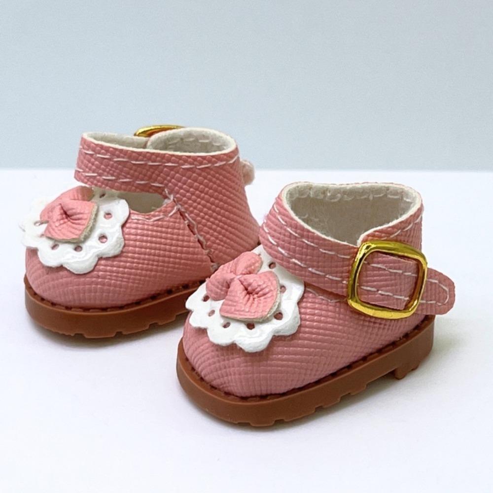 3.8*2.3cm 10cm Cotton Doll Shoes Small Plush Toy Accessories Princess Leather Shoes for 17cm Dolls