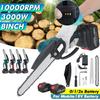 10000RPM 8 Inches Mini Brushless Electric Chain Saw Chainsaw Wood Cutter Pruning Garden Power Tool For 18V Battery