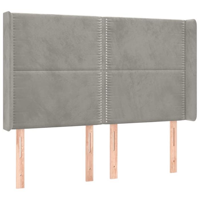 VidaXL LED Headboard Bedroom Furniture Double Bed Accessory Head of Bed Frame Interior Light Grey 3123956