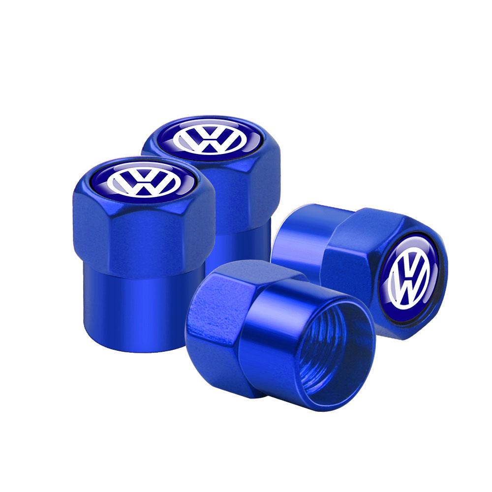 LVAXC1 4Pcs Car Wheel Tire Valve Caps Tyre Stem Caps Bolt-In For VW Golf Caddy Passat GTI Lavida Sagitar Scirocco Tiguan R Line T-ROC