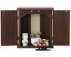 Mini Buddhist Altar [INORU] Walnut Color, Prayer, Includes Buddhist Altar Accessories Set (White, Gold Lotus) WN