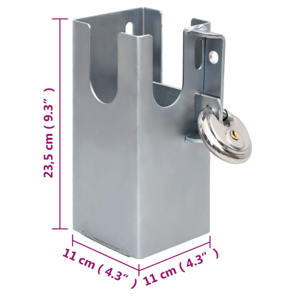 Trailer Lock Silver 11 x 11 x 23.5 cm Steel