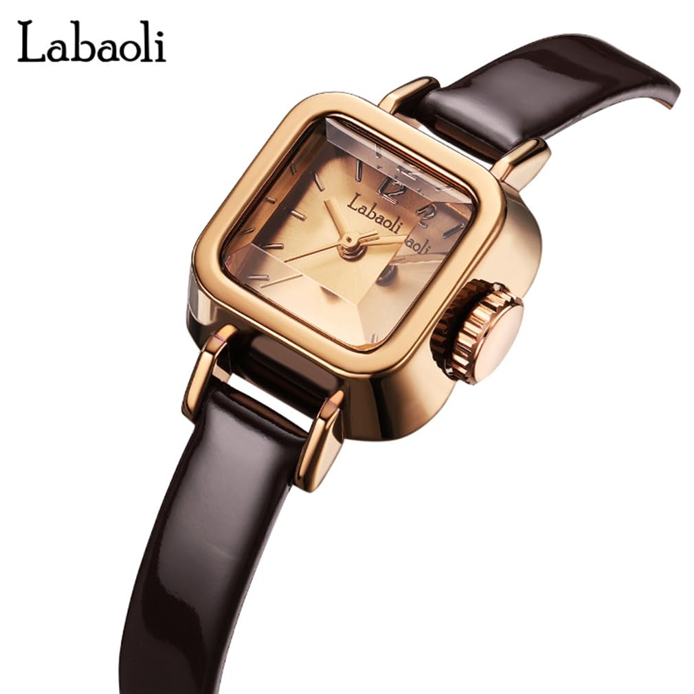 Часы с квадратной ручкой из кожи в подарок для старшеклассников, коричневые часы для женщин, женские часы, стильные, водонепроницаемые, ремешок, простые, брендовые, милые, повседневные,