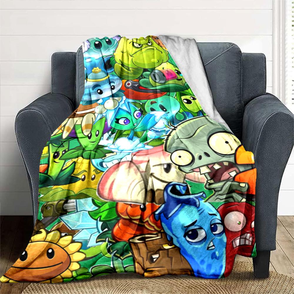 Plants Vs. Zombies Blanket Soft Warm Cozy Suitable for Office Bedding Seaside All-Season Use Warmthful Decor Birthday Christmas Gift Blanket