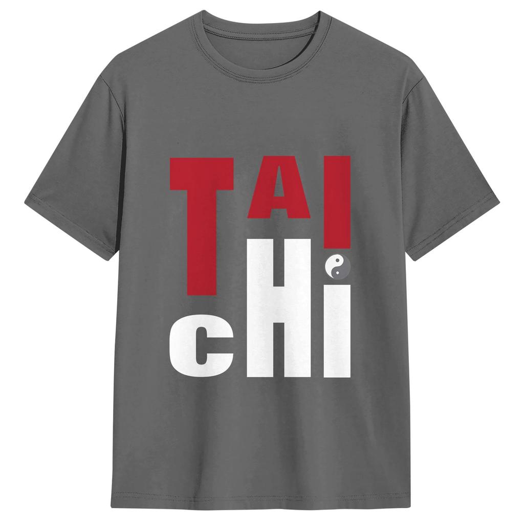 Unisexs TShirt Tai Chi Vintage Pure Cotton Tees Short Sleeve T Shirts Crewneck Tops 4XL 5XL 6XL