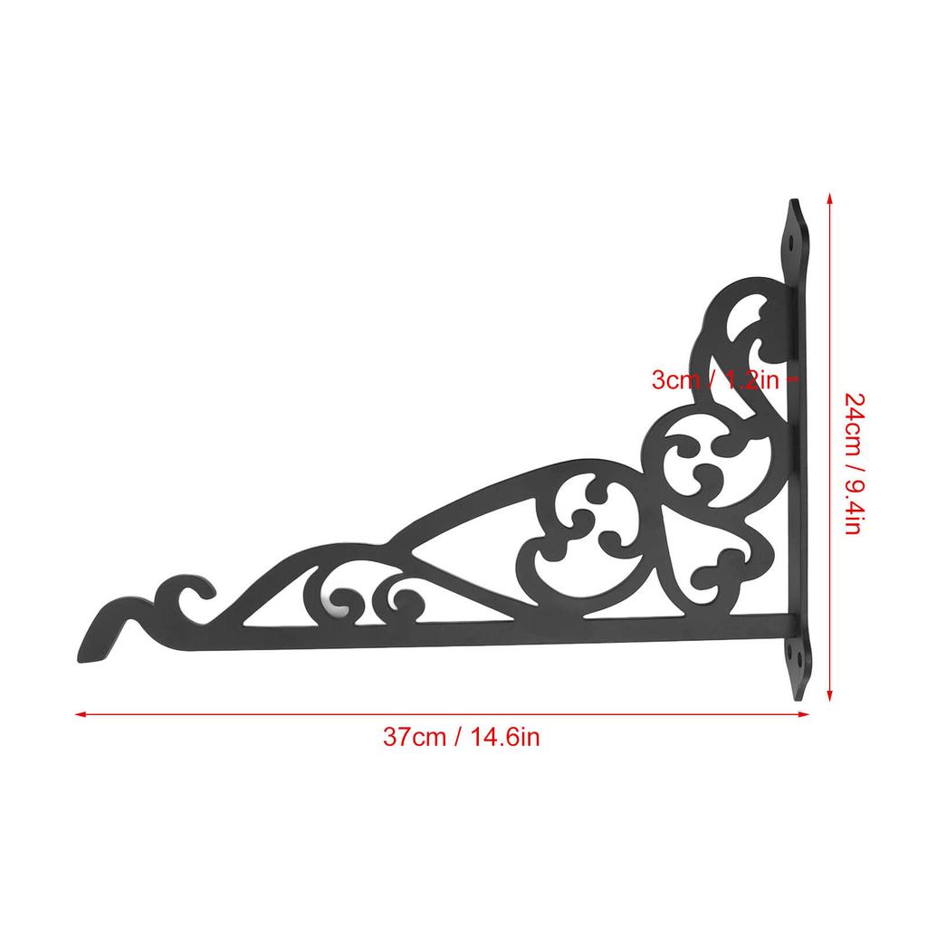Уличный подвесной кронштейн из черного железа, многофункциональный декоративный держатель для растений, кормушка для птиц, фонарь, колокольчики, украшения