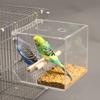 Bird Feeder Large Capacity Transparent Hanging Bird Food Feeder Box for Parakeets Parrots Cockatiels