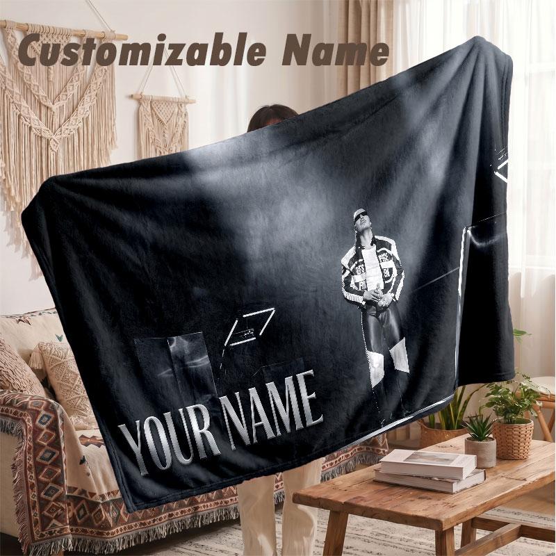 Custom Name Flannel Blanket,Apache 207 Lightweight Warm Bed Blanket For Couch & Holiday Gift