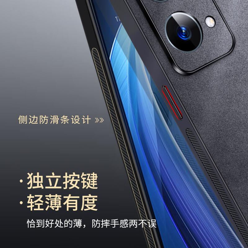 OPPO Reno7 Pro Phone Case, OPPO Reno7 Pro Protective Cover, Shockproof Lens Full Protection Soft Case, Luxury Outer, Leather Casen, Black