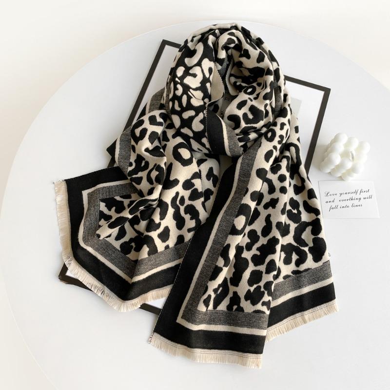 Scarf Women's Winter Imitation Cashmere Scarf High-end Sense Versatile Retro Long Shawl Warm Dual-purpose Scarf