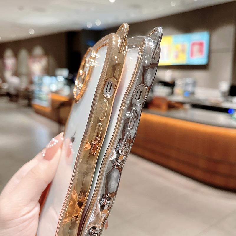Покрытие милый 3d кошачьи уши волна прозрачный чехол для телефона для Iphone 13 11 12 Pro Max Xs Max Xr X прозрачный противоударный мягкий чехол