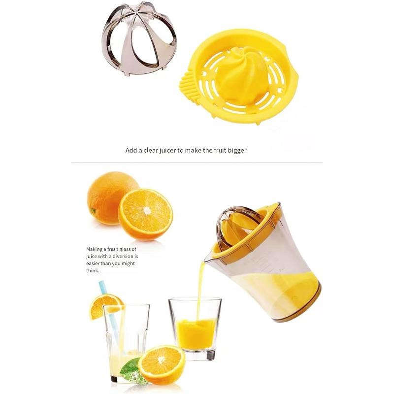 Соковыжималка для лимона и апельсина, ручная портативная соковыжималка для цитрусовых из пластика, многофункциональная соковыжималка, стакан для сока, 600 мл, большая емкость