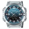 Casio Аналоговые цифровые комбинированные кварцевые часы из нержавеющей стали с голубым циферблатом AMW-870DA-2A2V для мужчин