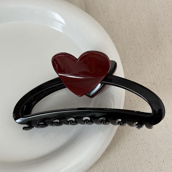 Hair Claw, Heart Design Hair Clip for Women, Stable Grip Back Head Hair Claw for Various Hairstyles Daily Wear Special Occasions
