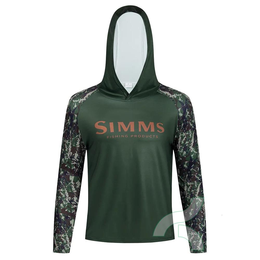Рыболовный костюм SIMMS с капюшоном, костюм для ловли на спиннинг на открытом воздухе, летний топ с длинным рукавом для защиты от солнца, дышащая спортивная одежда с быстрым высыханием