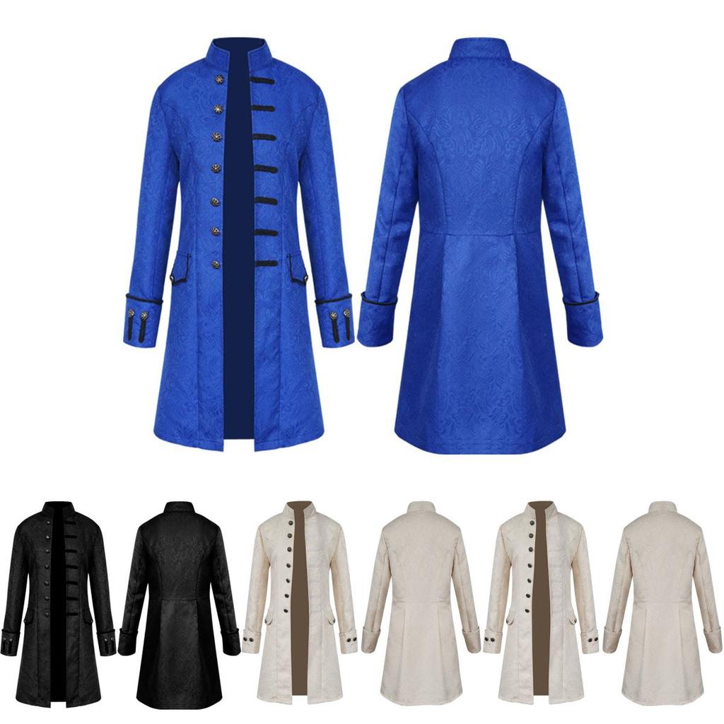 Retro Gothic Victorian Uniform Tailcoat Jacket For Men