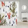 Lighthouse Shower Curtain Lobster Shower Curtain Sets for Teens Young Palm Trees Nautical Sailboat Bathroom Curtains Cartoon