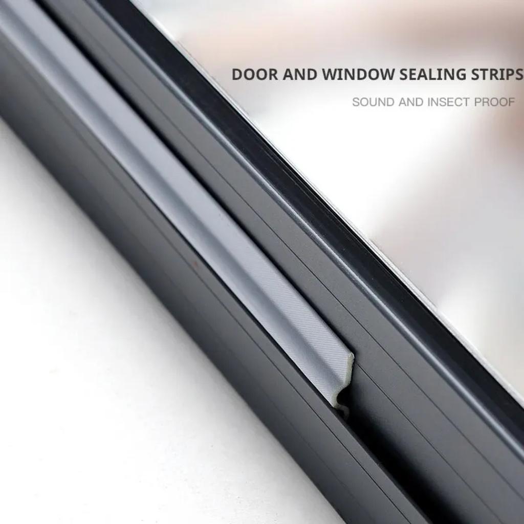 2M Grey Wearable Door Window Sealing Strips Pu Foam Self Adhesive Tape Waterproof Dustproof Sealing Tape Sound Insulation Tools