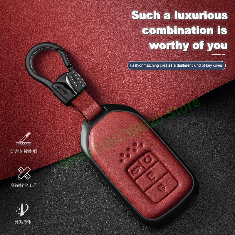 Metal Leather Car Remote Key Case Cover Holder Shell Fob for Honda Civic 11th CRV Accord XRV Type BREEZE Keychain Interior