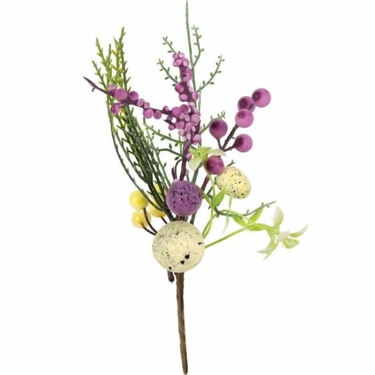 PIK Easter branch with egg 26 CM purple and cream