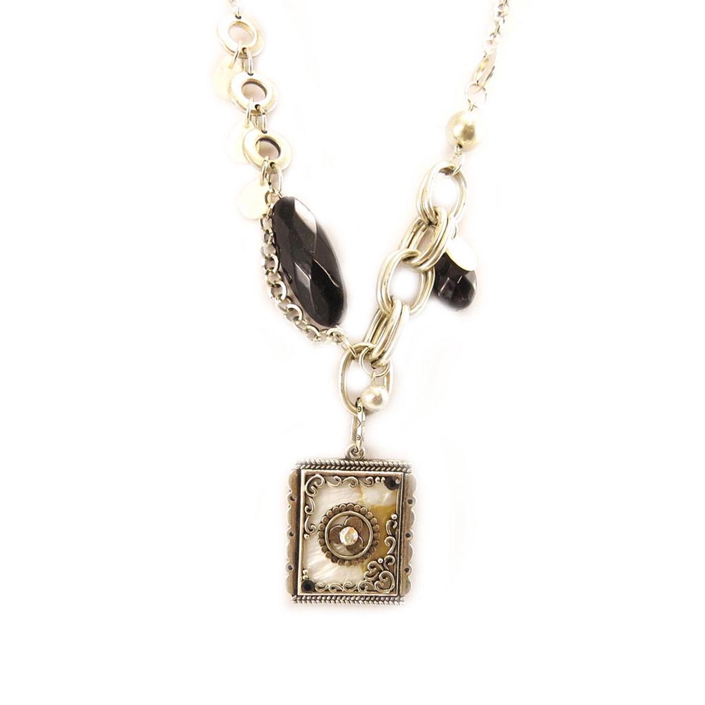 Les Trésors De Lily [E5763] — Дизайнерское колье «Воспоминания о прошлом», черно-белое