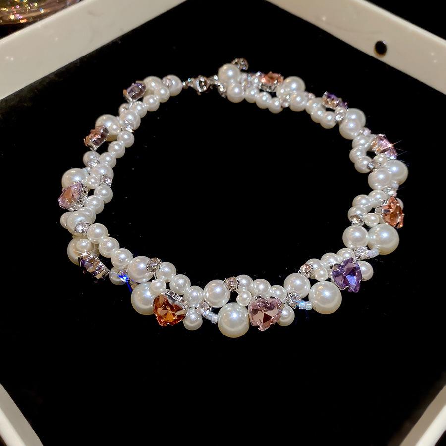 European and American Pearl Beaded Necklace, Simple and Exquisite Collarbone Chain, Light Luxury and High-end Versatile Necklace