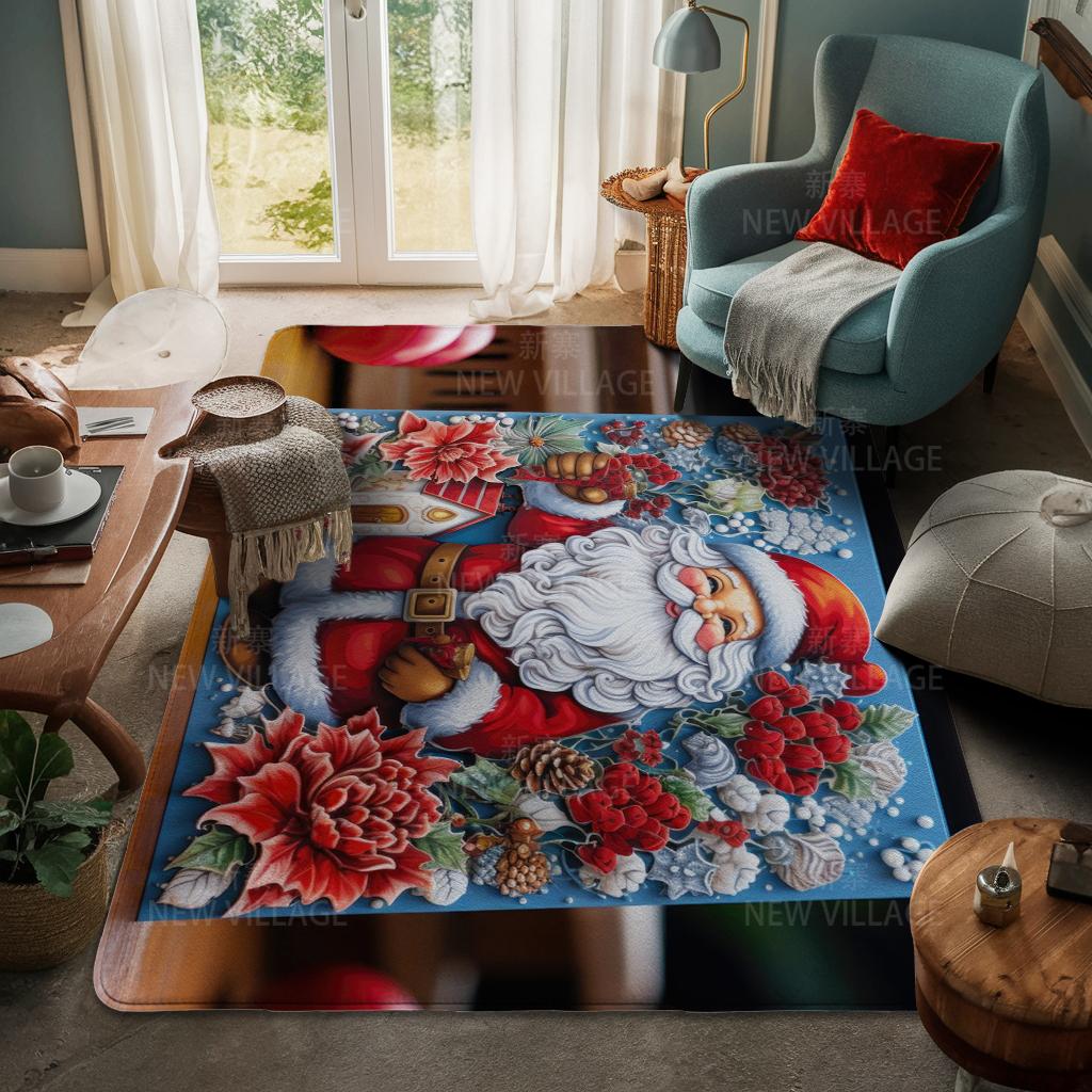 Ковер у входа в дом Домашний коврик у двери Гостиная Ванная Комната Ноги ванная комната Нескользящие коврики с водопоглощением для ванной Счастливого Рождества зима