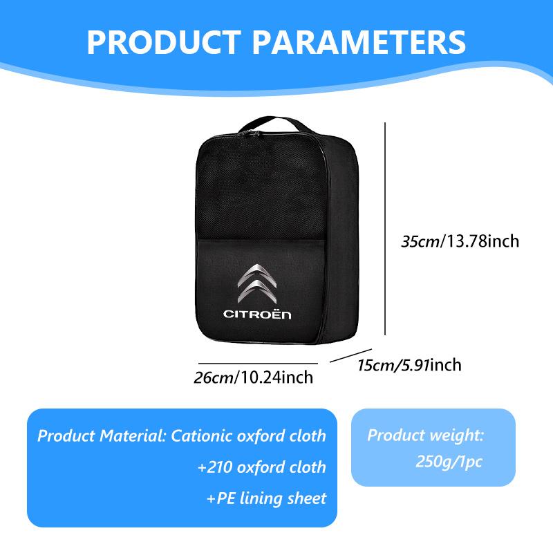 AER4   Portable Car Travel Shoe Bag Toiletries Sundries Clothes Storage For Citroen Jumper Celysee Cactus Picasso Aircross Saxo Grand
