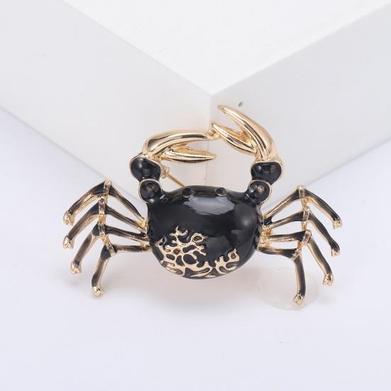 Ретро эмалированная брошь в форме краба, изысканная булавка из сплава, костюм с лацканами, женский значок, ювелирное изделие, подарок, аксессуары для пальто
