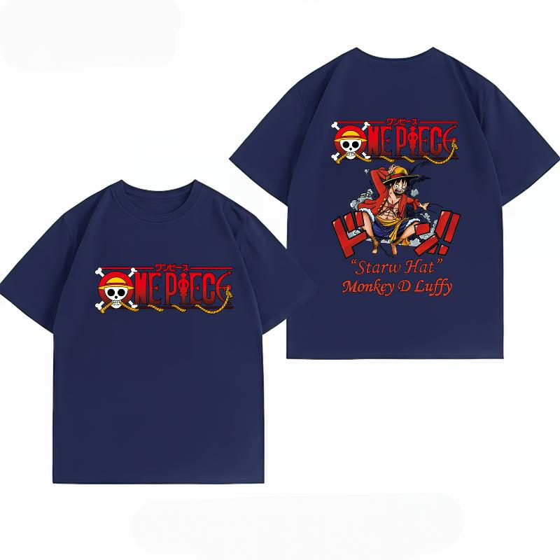 One Piece Luffy Unisexs 100 Cotton Tshirt Streetwear Fashion Anime Graphic Short Sleeve Unisexs Tops