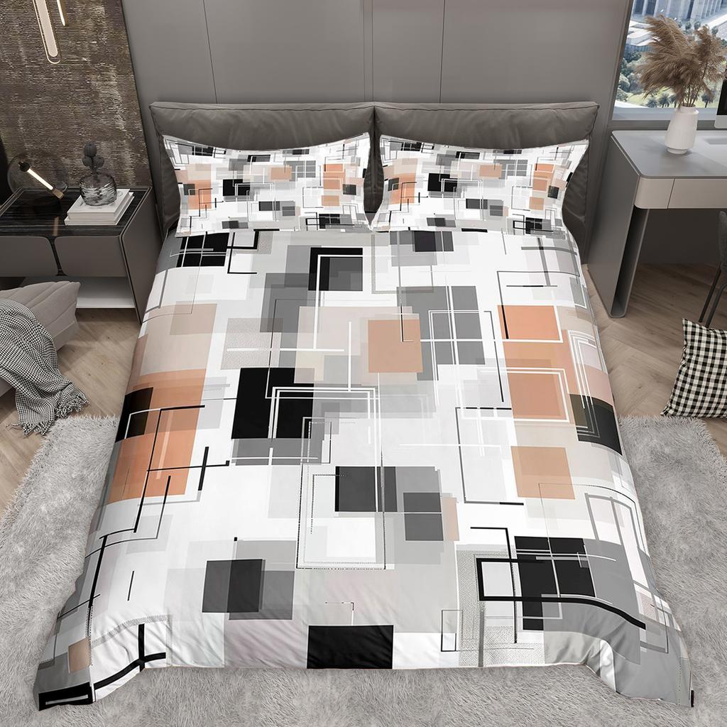 Comforter Homewish Colorful Plaid Modern Minimalist Set Geometric Checkered Bedding Set