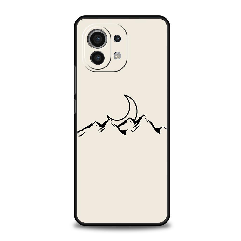 Чехол для телефона для Xiaomi Mi 15 14 14T 13T 12T Pro 12 13 11 Lite 5G 11T X6 X5 Pro ТПУ Чехол Линия Горный Пейзаж Солнце Луна Пара