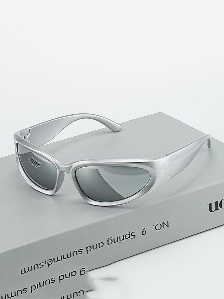 1 шт. Киберфутуристические серебристые очки Y2K Millennium для личности и моды МУЖСКИЕ ОЧКИ ЖЕНСКИЕ ОЧКИ