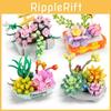 Bouquet Children Puzzle Building Blocks Narcissus Lily Potted Plant Model Toy