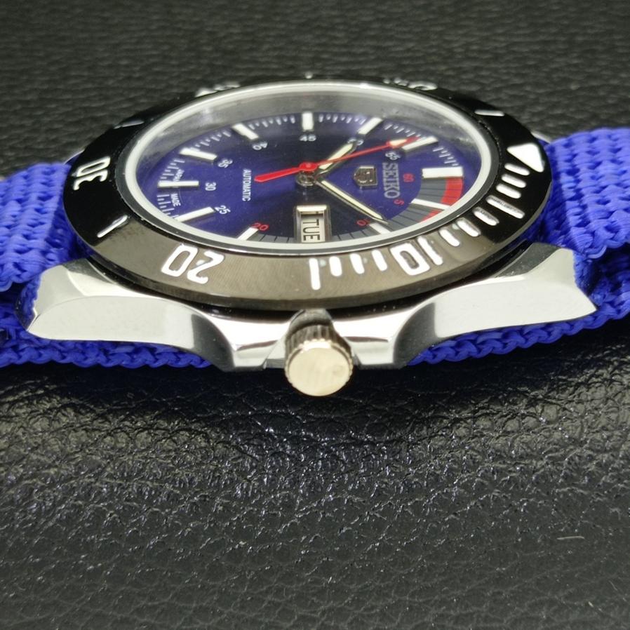 Seiko 5 АВТОМАТИЧЕСКИХ МУЖСКИХ ЯПОНИЯ 6309A ВОССТАНОВЛЕННЫЕ СИНЕГО ЦВЕТА НАРУЧНЫЕ ЧАСЫ a426515-2