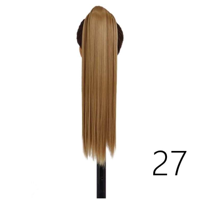 LISI HIAR Women Long Straight Ponytail Hair Wig Red Wine Blond Light Grey Black Synthetic Fiber Hair Extensions Party Time Daily Use