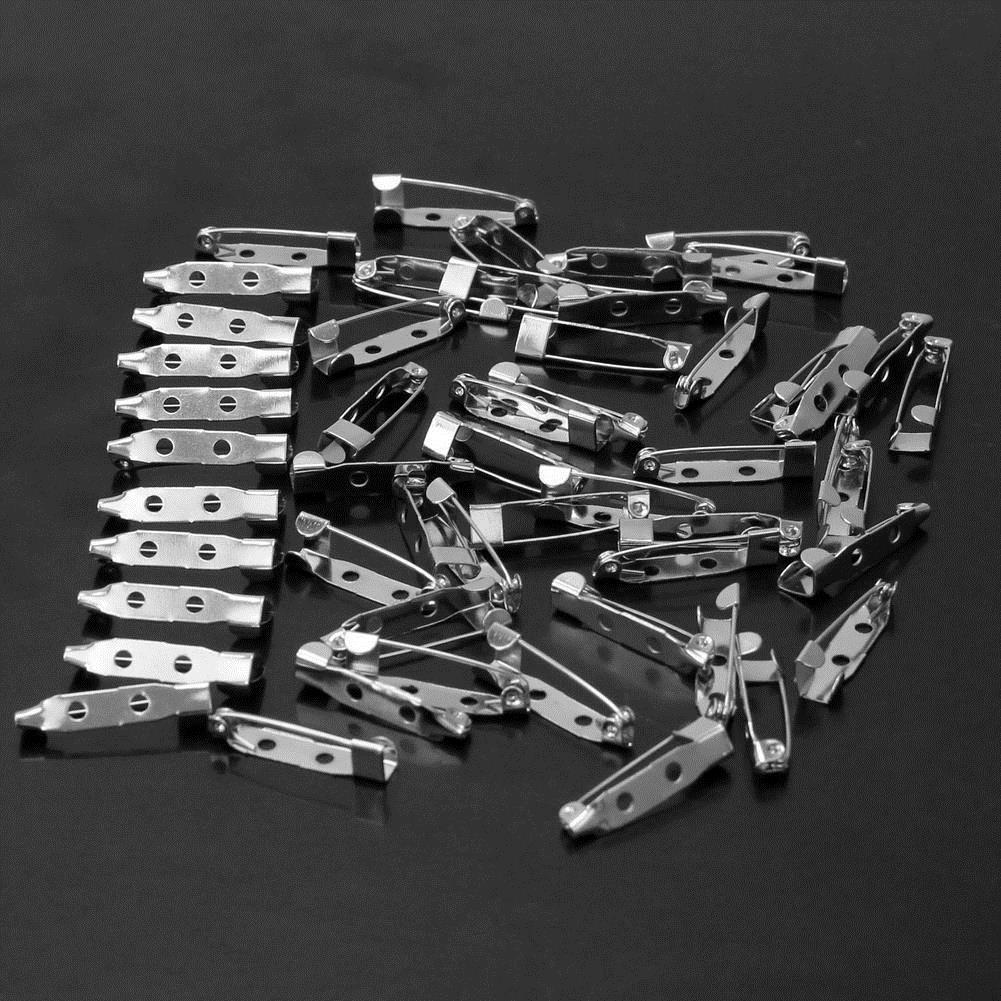 50 шт. Практичные, безопасные серебристые булавки для брошей и значков