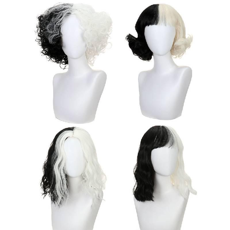 Trendy Short Length Cruella Wig High Temperature Fiber Ideal For Any Skin Tone