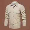 Men's Long-sleeved Shirt Spring and Autumn Trendy Casual Loose Workwear Multi-pocket Shirt Men's Quick-dry Top