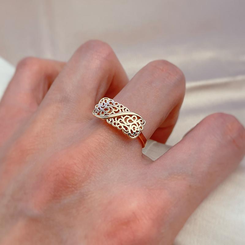 Винтажные полые кольца для женщин Kinel, модные ювелирные изделия цвета розового золота